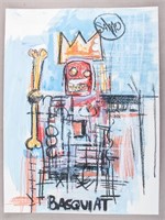 American Charcoal on Paper Board Basquiat