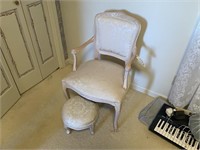 CREAM COLORED ARM CHAIR  & STOOL
