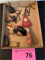 Antique Nails, Shaving Razor Blades, Tobacco Pipe