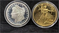 COPY: Gold plated 1933 $20 Saint-Gaudens or