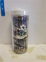 Jar of misc jewelry 11"L