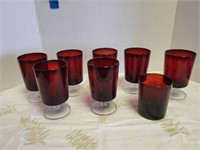 Group of red glasses tallest 5.5"L
