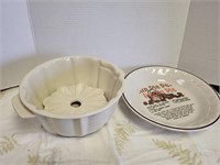 Glass dish and pie dish largest 10.5"d