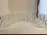 Set of ( 10 ) Crystal Stem Water Glasses
