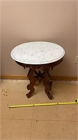 Antique Victorian marble top oval parlor table