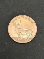Whitetail Deer 1 Oz Copper Round