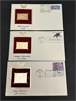 3 - 22 Kt Gold Plated Stamps