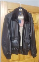 Sz.L Military Navy Leather Jacket