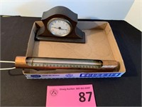 Mantel Clock & Thermometer