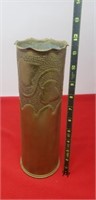 WW1 Brass Artillery Trench Art Shell Vase