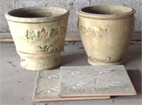 Ceramic Planters (approx 9") w/ Decorative Dove