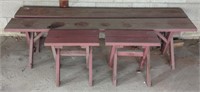 Wooden Benches (2)@ (70"×11"×15") & (2)@