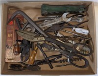 Flat of Various Tools Including Pliers, Tin