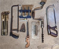 Lot of Various Tools Including Hack Saws, Hand
