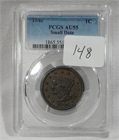 1846 Cent Small Date PCGS 55