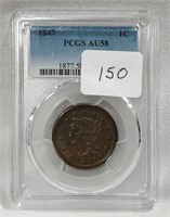 1847 Cent PCGS 58