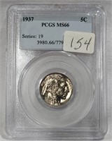 1937 Nickel PCGS 66