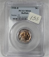 1938-D Nickel PCGS 66-Nicely Toned!