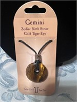 New Gemini Zodiac Tigers Eye Birth Stone Necklace