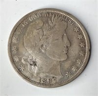 1897 US  Barber Half Dollar