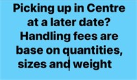 Centre Pick Up Handling Fees