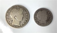 1899 US Barber Half Dollar and Quarter