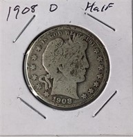 1908 O US Barber Half Dollar