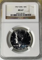 1967 Kennedy half Dollar NGC MS 67