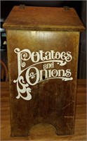 Wood potatoes & onions bin