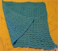 Made by Hand - Very Comfy Blue Crochet Baby Blanke