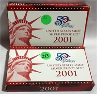 (2) 2001 Silver Proof Sets