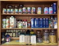 Contents Of Shelves Including Jars, Spices,