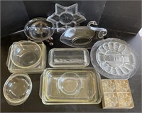 Lot w/ Glass Dishes Including Pyrex Pans And