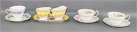 Foley China Cups and Saucers, Cream, Sugar, Tray