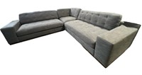 Gray Sectional Couch with USB Ports