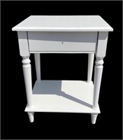White Accent Table w/Drawer