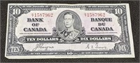 1937 Bank of Canada $10 Bank Note - Coyne / Towers