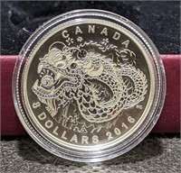 2016 Canada $8 Fine Silver Coin - Dragon Dance