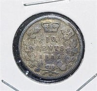 1882 Canadian Sterling Silver 10-Cent Dime Coin