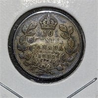 1932 Canadian Silver 10-Cent Dime Coin