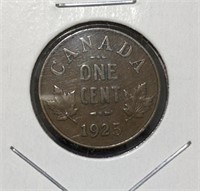 KEY DATE -- 1925 Canadian Small One Cent Penny