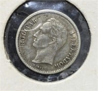 1945 Venezuela Silver Bolivar