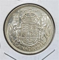 1944 Canada Silver 50-Cent Half Dollar Coin