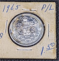 1965 Canada Silver 50-Cent Half Dollar Coin