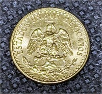 1945 Mexico Gold "Dos" Two Pesos Coin