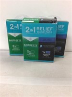 3 pcs bio freeze & therapearl relief packs