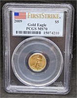 2009 USA $5 Gold Eagle - First Strike - PCGS MS70
