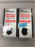2 boxes of premier disposable dust masks
