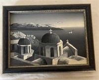 Painting of Oia Village in Santorini, Greece