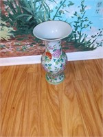 16 inch tall Oriental floral vase good condition